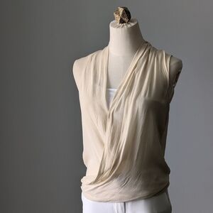 Aritzia Babaton Harper Silk Wrap Front Sleeveless Top XXS